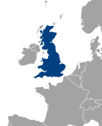 Großbritannien auf der Landkarte