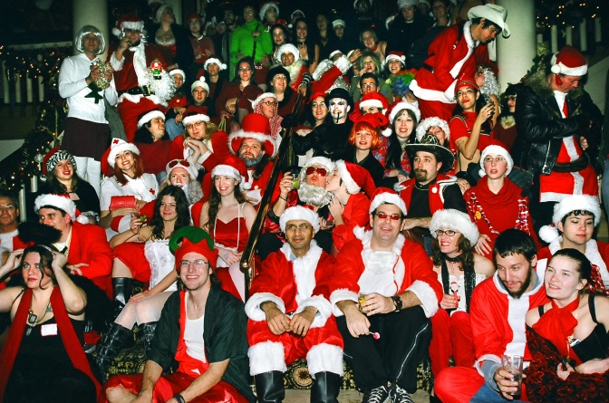 Weihnachts-Männer und Weihnachts-Frauen in Texas