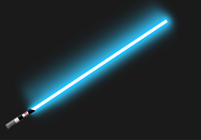 Ein blaues Licht-Schwert