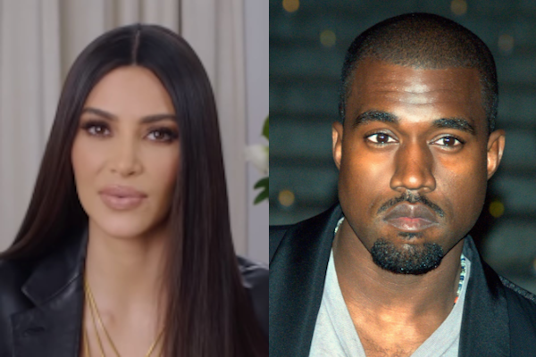 Eine Fotomontage aus. Portriatfotos von Kim Kardashian und Kanye West.