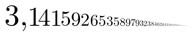 Die Zahl Pi, die Stellen hinter dem Komma werden immer kleiner.