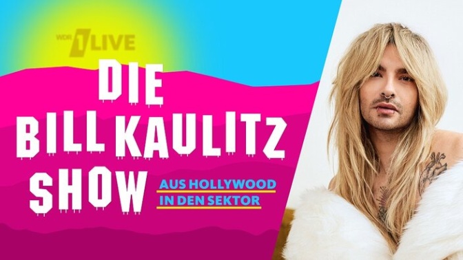 Ein Foto von Bill Kaulitz und der Name der Show: