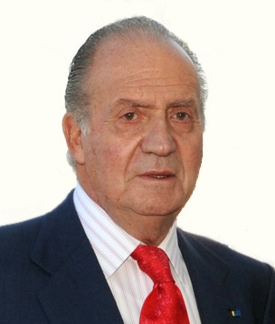 Juan Carlos von Spanien mit Stirnglatze und in Anzug und Krawatte.