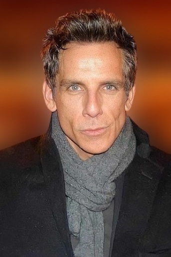 Ben Stiller mit kurzen, dunkelbraunen Haaren, Er trägt einen schwarzen Mantel und einen grauen Schal.
